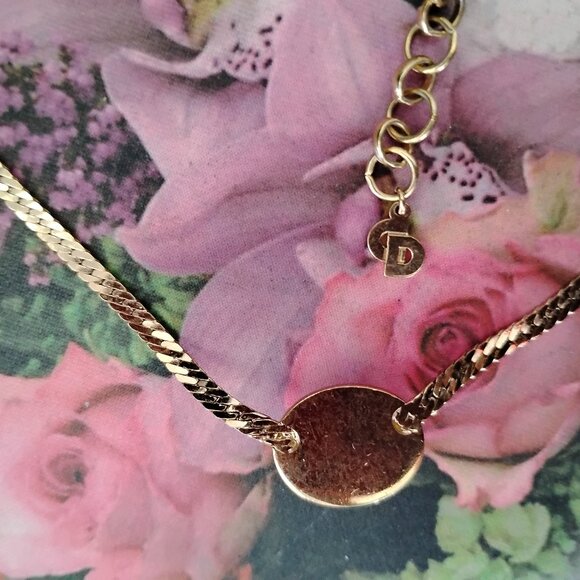 ❤️CHRISTIAN DIOR Tigers Eye Gold Tone Necklace - Picture 6 of 6